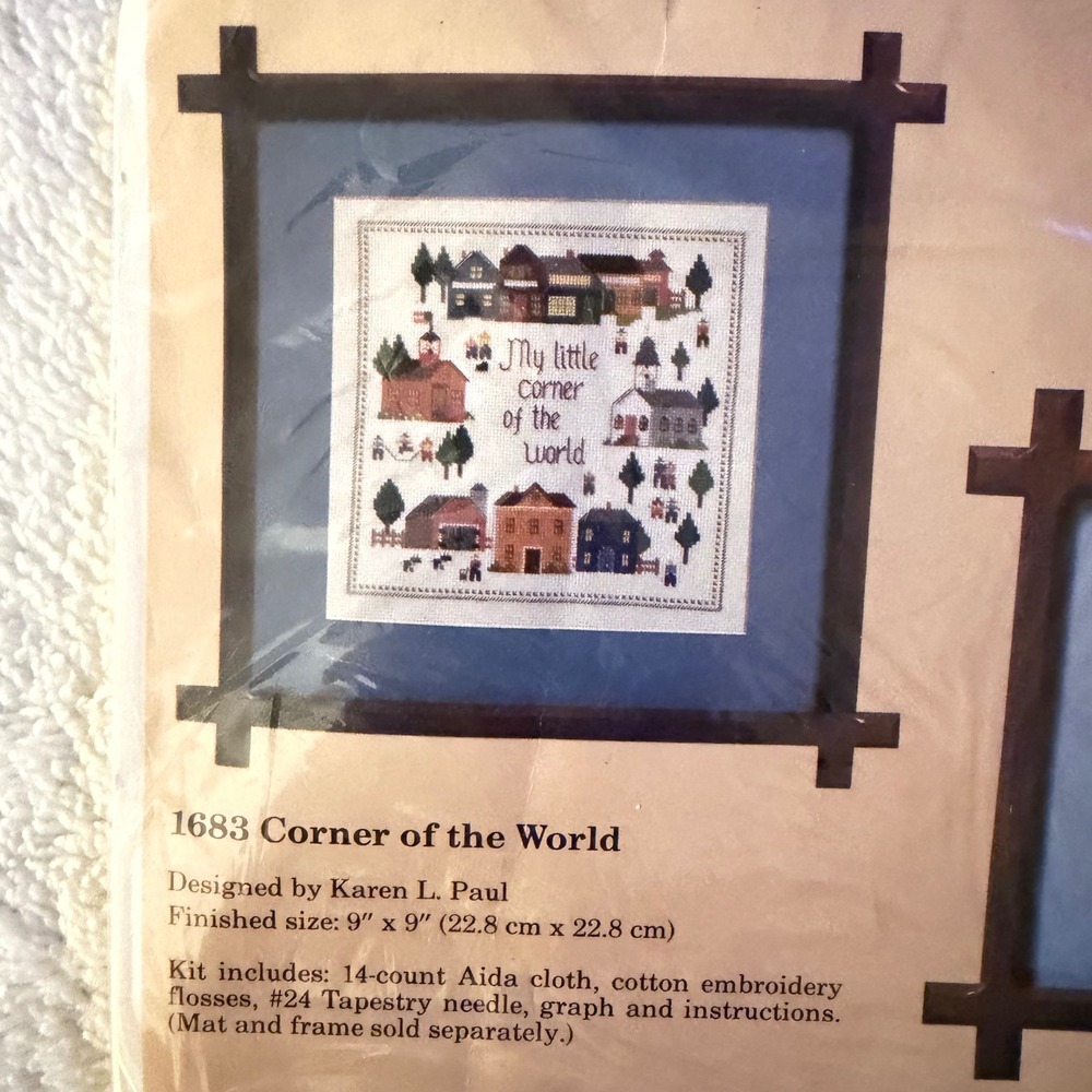 Vintage Creative Circle Corner of the World Cross Stitch Kit 1683 Karen L Paul